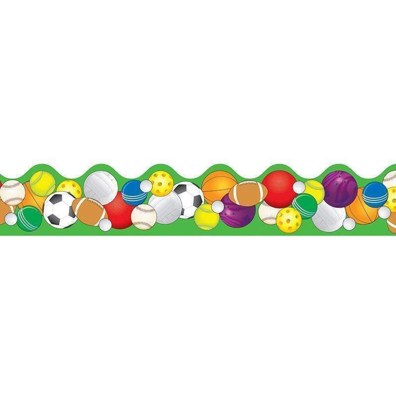 BORDER SPORTS BALLS SCALLOPED-Learning Materials-JadeMoghul Inc.