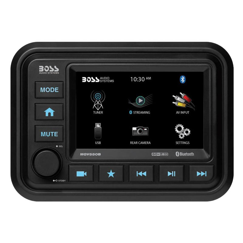 Boss Audio Bluetooth (Audio Streaming) Marine Gauge Digital Media AM-FM Receiver - Black [MGV550B]-Stereos-JadeMoghul Inc.