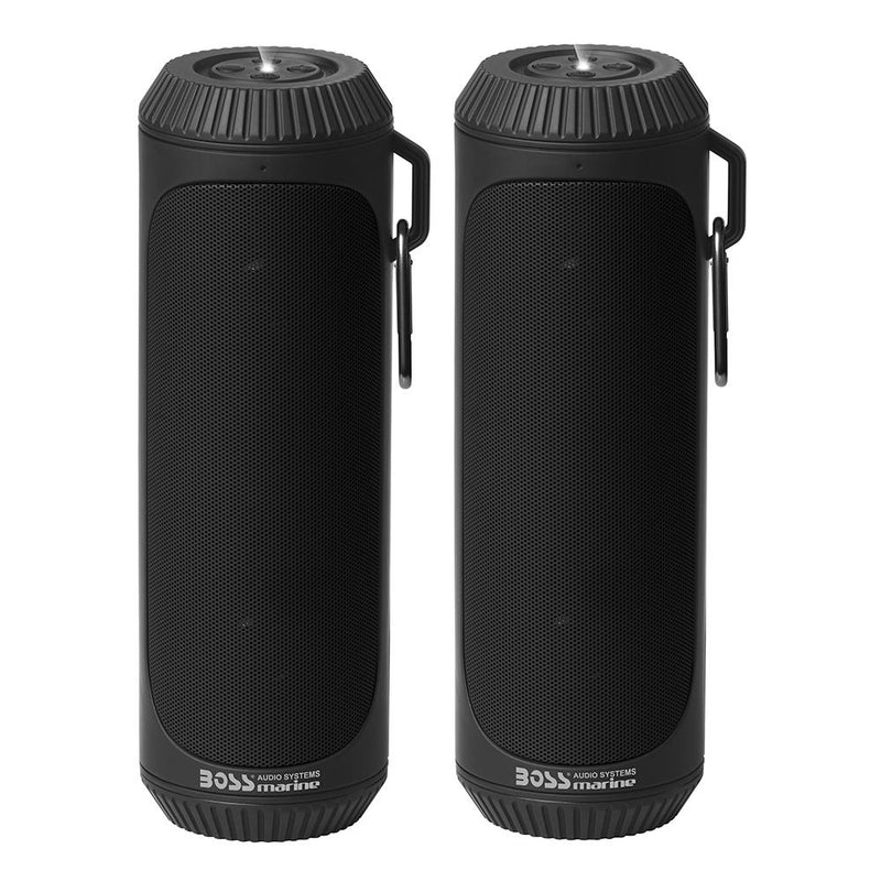 Boss Audio Bolt Marine Bluetooth Portable Speaker System w-Flashlight - Pair - Black [BOLTBLK]-Speakers-JadeMoghul Inc.