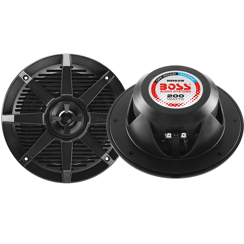 Boss Audio MR62B 6.5" 2-Way 200W Marine Full Range Speaker - Black - Pair [MR62B]-Speakers-JadeMoghul Inc.