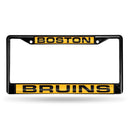 Mercedes License Plate Frame Boston Bruins Black Laser Chrome Frame