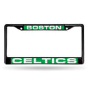 Porsche License Plate Frame Boston Celtics Black Laser Chrome Frame