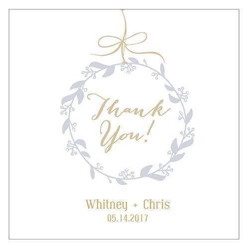 Botanical Wreath Square Tag (Pack of 1)-Wedding Favor Stationery-JadeMoghul Inc.