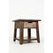 Bottom Shelf Wooden End Table With Cut out Handle Drawer, Brown-End Tables-Brown-Wood-JadeMoghul Inc.