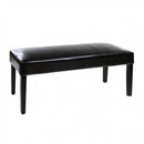 Boulder I Contemporary Leatherette Bench, Black-Accent and Storage Benches-Black-Leatherette Solid Wood Wood Veneer & Others-JadeMoghul Inc.