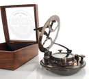 Boxes Wooden Box - 5" x 5" x 4" Sundial Compass in Wood Box - Large HomeRoots