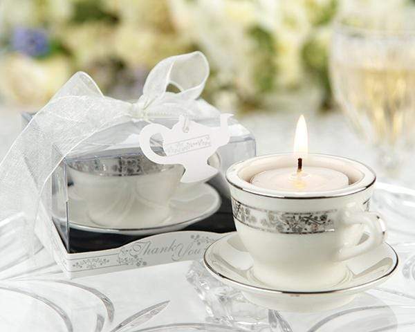 Boy Wedding / Ring bearer Teacups & Tea Lights Miniature Porcelain Tea Light Holder Kate Aspen