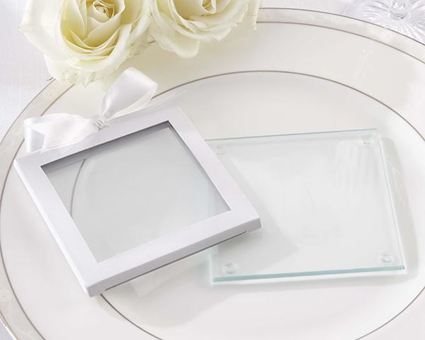 Boy Wedding / Ring bearer White Glass Coaster Gift Sleeve (Set of 12) Kate Aspen