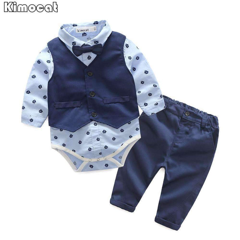 Boys 3 Pcs Formal Shirt , Pants And Vest Set With Bow Tie-picture-3M-JadeMoghul Inc.