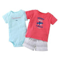 Boys 3 Piece Bodysuit Tshirt and Shorts Set-Blue-9M-JadeMoghul Inc.