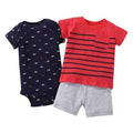 Boys 3 Piece Bodysuit Tshirt and Shorts Set-Dark Grey-9M-JadeMoghul Inc.