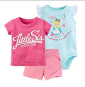 Boys 3 Piece Bodysuit Tshirt and Shorts Set-Pink-9M-JadeMoghul Inc.