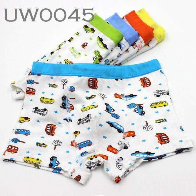 Boys 5 Pcs Cute Car Print Soft Cotton Underwear-UW0045-4T-JadeMoghul Inc.