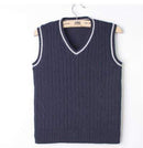 Boys Cable Knit Vest-Dark blue-24M-JadeMoghul Inc.