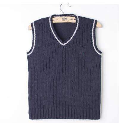 Boys Cable Knit Vest-Dark blue-24M-JadeMoghul Inc.