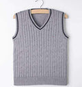 Boys Cable Knit Vest-Grey-24M-JadeMoghul Inc.