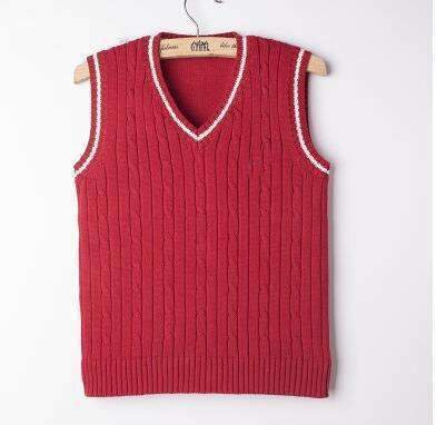 Boys Cable Knit Vest-Red-24M-JadeMoghul Inc.