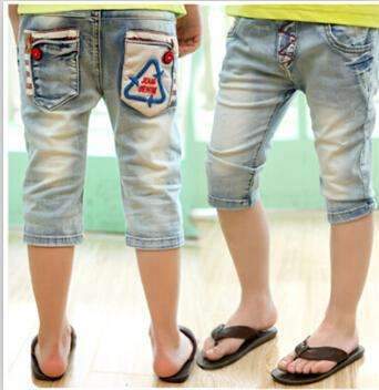 Boys Casual Denim Shorts With Embroidered / Printed Designs-3013 jean-3T-JadeMoghul Inc.