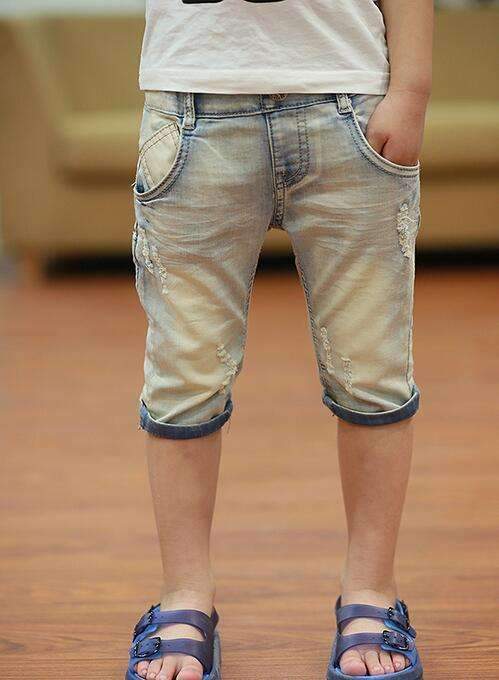 Boys Casual Denim Shorts With Embroidered / Printed Designs-3016 jean-4T-JadeMoghul Inc.