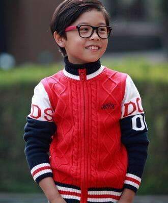 Boys Casual Winter Cable Knit Sweater Jacket-red-4T-JadeMoghul Inc.