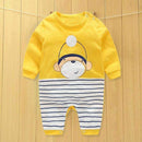 Boys Cotton Printed Romper-Yellow-3M-JadeMoghul Inc.