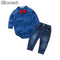 Boys Cute Bow ties Romper And Denim Jeans Set-Blue-3M-JadeMoghul Inc.