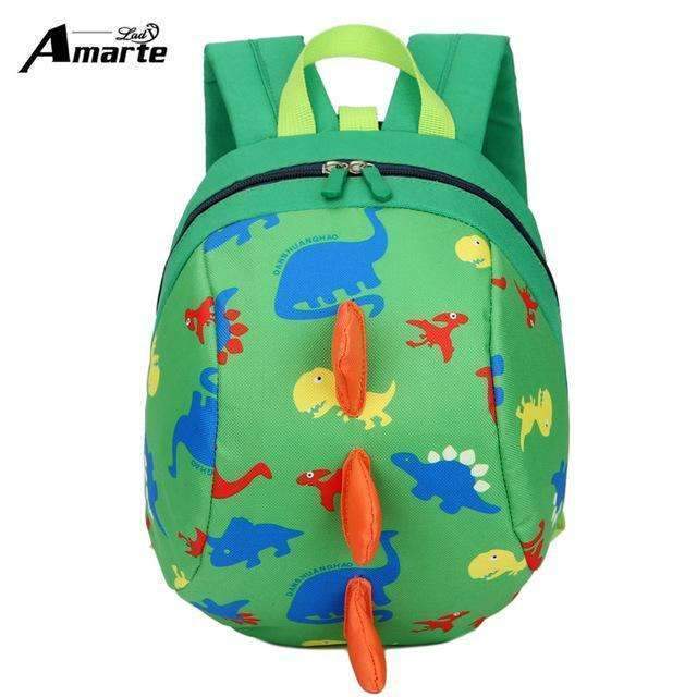 Boys Cute Cartoon Dinosaur Backpack-Green-JadeMoghul Inc.