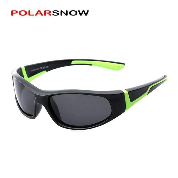 Boys Fashion Polarized Sports Sunglasses With UV 400 Protection-C1 Black Green-JadeMoghul Inc.