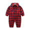 Boys Flannel Plaid Print Full Sleeves Romper-rr-3M-JadeMoghul Inc.