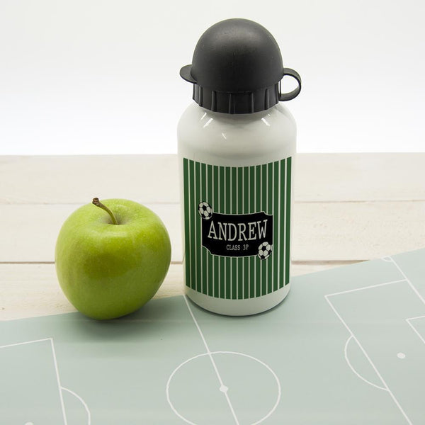 Boys Football Striped Personalized Water Bottles