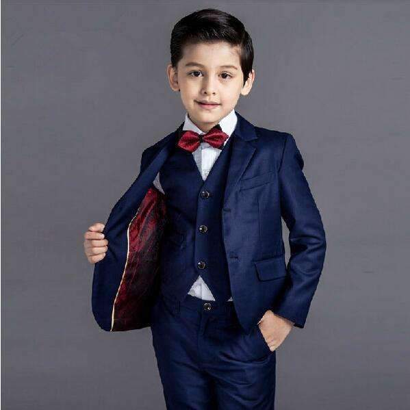 Boys Formal Pants And Coat Set-black 5 pcs-3T-JadeMoghul Inc.