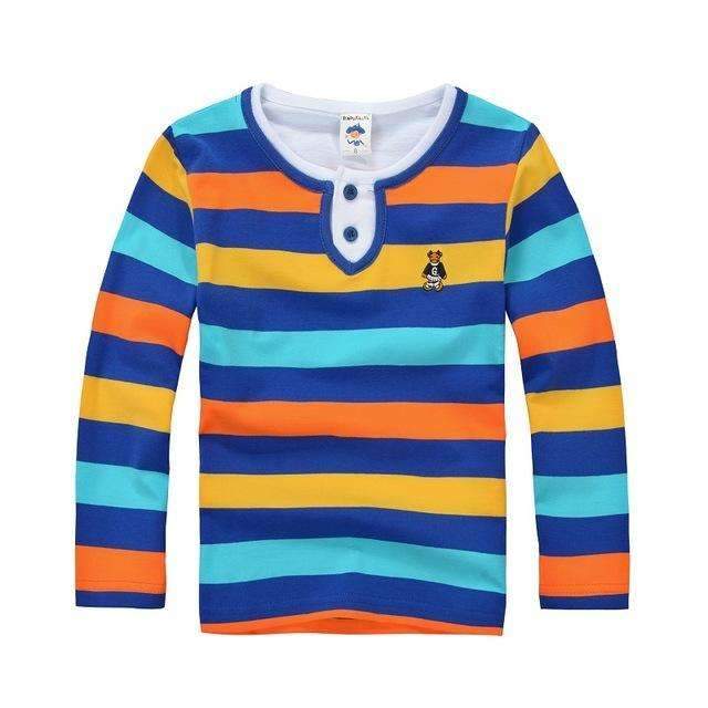 Boys Full Sleeves Striped Polo Shirts-Multi 1-10-JadeMoghul Inc.