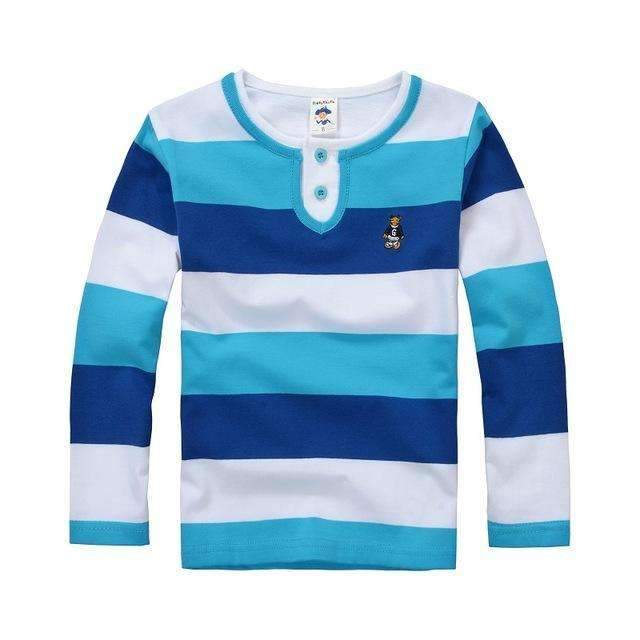 Boys Full Sleeves Striped Polo Shirts-Multi-10-JadeMoghul Inc.