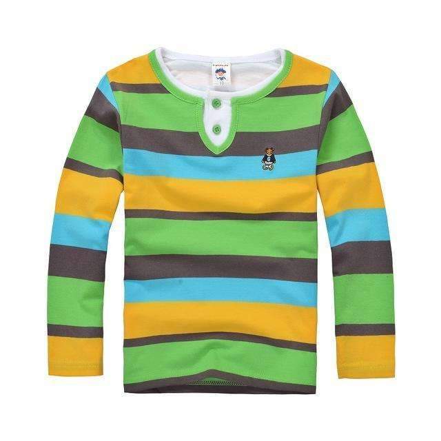 Boys Full Sleeves Striped Polo Shirts-Multi 2-10-JadeMoghul Inc.