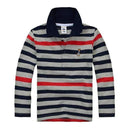 Boys Full Sleeves Striped Polo Shirts-Multi 6-10-JadeMoghul Inc.