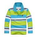 Boys Full Sleeves Striped Polo Shirts-Multi 7-10-JadeMoghul Inc.