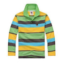 Boys Full Sleeves Striped Polo Shirts-Multi 8-10-JadeMoghul Inc.