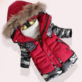 Boys Fur trimmed Hooded Parka Winter Jacket-wine red-4-JadeMoghul Inc.