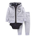 Boys / Girls 3 3 Piece Body Suit /Legging And Hoodie Set-Blue-9M-JadeMoghul Inc.