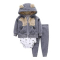 Boys / Girls 3 3 Piece Body Suit /Legging And Hoodie Set-Ivory-9M-JadeMoghul Inc.