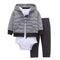 Boys / Girls 3 3 Piece Body Suit /Legging And Hoodie Set-Khaki-9M-JadeMoghul Inc.