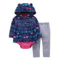 Boys / Girls 3 3 Piece Body Suit /Legging And Hoodie Set-Purple-9M-JadeMoghul Inc.