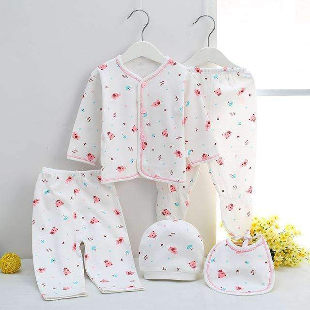 Boys/ Girls Newborn Cotton 7 Piece Baby Set-5 sets 02-3M-JadeMoghul Inc.