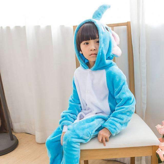 Boys /Girls Plush Animal Onesie-Blue Elephant-8-JadeMoghul Inc.