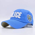 Boys High Quality Cotton Embroidered Police Baseball Caps-Sky Blue-JadeMoghul Inc.