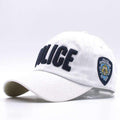 Boys High Quality Cotton Embroidered Police Baseball Caps-White-JadeMoghul Inc.