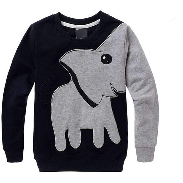 Boys Long Sleeved Elephant Design Sweater-Blue-3T-JadeMoghul Inc.