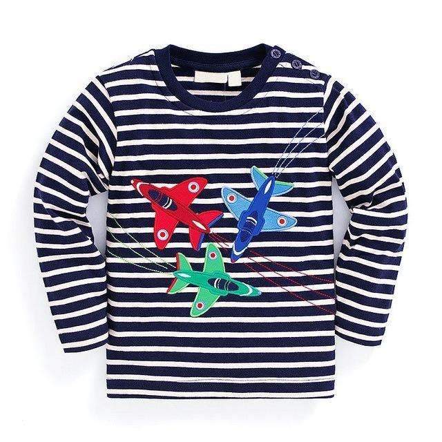 Boys Long Sleeves Round Neck Printed T Shirt-82-3T-JadeMoghul Inc.