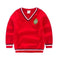 Boys Preppy Style V-Neck Cotton Pull Over Sweater-Orange-3T-JadeMoghul Inc.