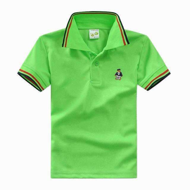 Boys Short Sleeves Striped Polo Shirts-Multi 3-10-JadeMoghul Inc.